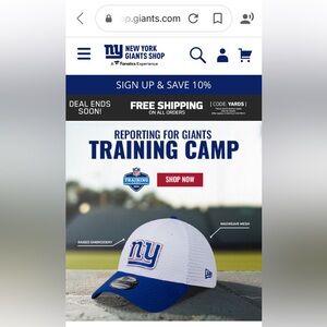 NY Giants NEW Men's New Era White/Royal 2024 NFL Training Camp 39THIRTY Flex Hat